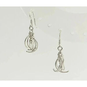 Half Circle Sterling Silver Vintage AMM 925 Stamped Dangle Earrings